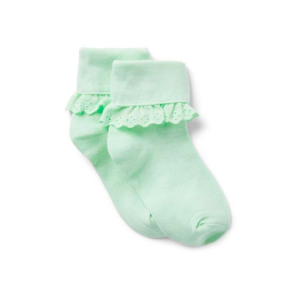 JANIE AND JACK EASTER EYELET RUFFLE SOCK 12-24 MONTHS